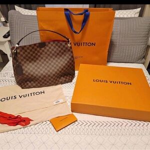 🤎Louis Vuitton🤍Classic bag🤎Brown and Tan Checkered Tote